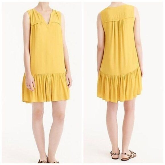 J. Crew Ruffle-hem sleeveless shift dress  size XS - Picture 1 of 8